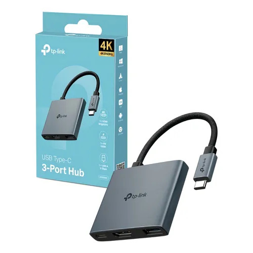 ADAPTADOR TPLINK HUB USBC 3 EN 1 HDMI/USB/USBC UH3020C - https://www.powerzon.com.ar
